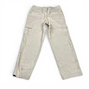 Chicos Cargo Pants Beige Utility Y2K Straight Leg Elastic Waist Comfy Casual 1 M